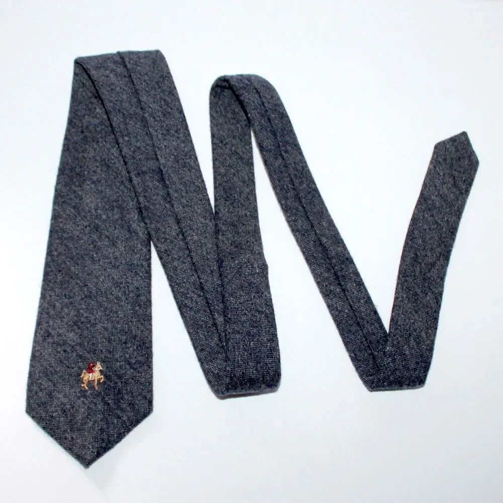 Vintage Saddlebred Necktie Lancashire Saxony Wool gray horse